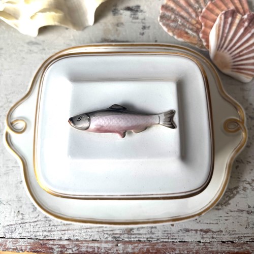 Antique White Ironstone Sardine Dish