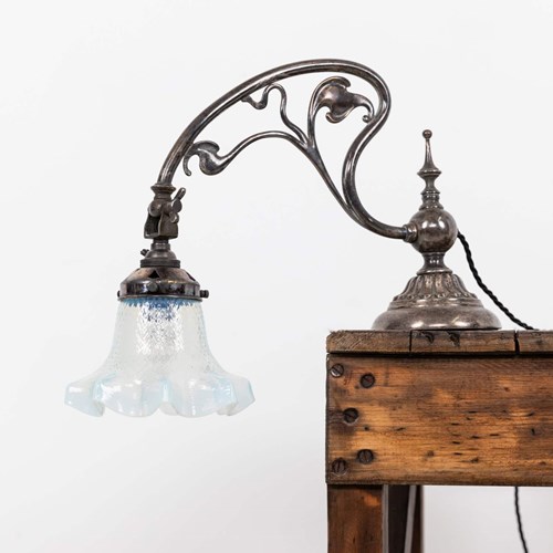 Art Nouveau Silver Plated Piano Lamp