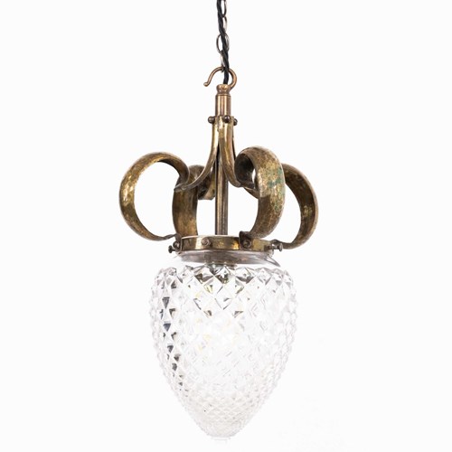 Arts & Crafts Cut Glass Pendant Light