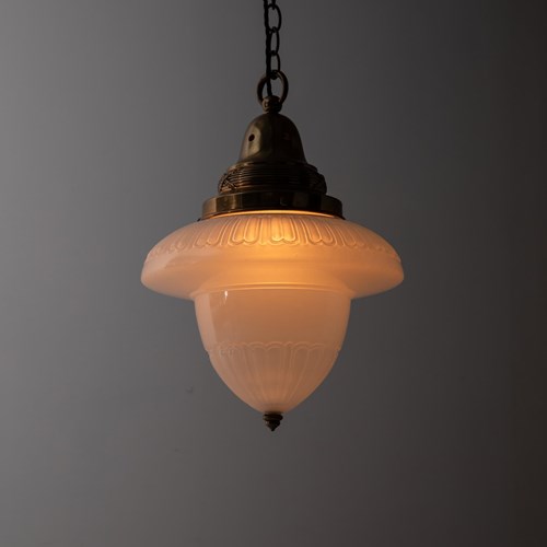 Benjamin 'Bencolite' Opaline Glass Pendant Light