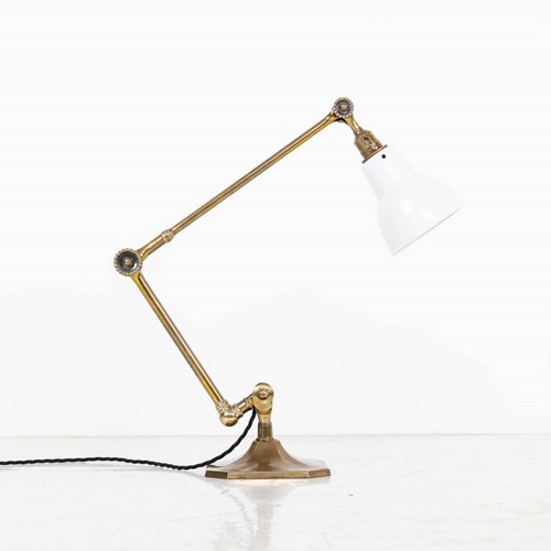 Antique Brass Dugdills Factory Machinists Desk Lamp