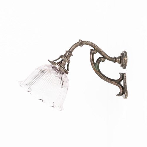 Antique Cast Brass GEC / Holophane Wall Sconce Lamp