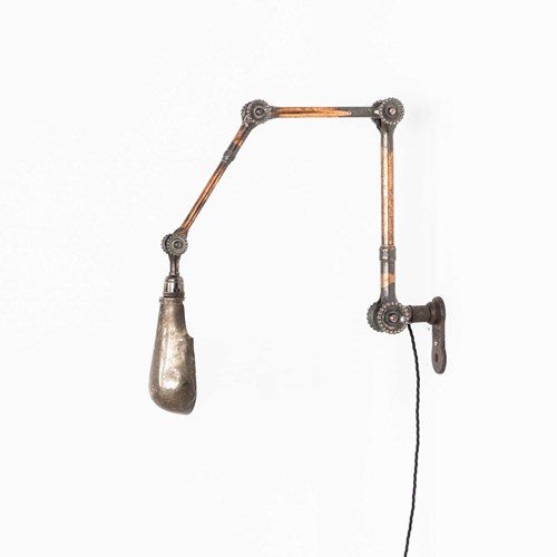 Antique Oxidised Copper Dugdills Industrial Machinist Desk Lamp