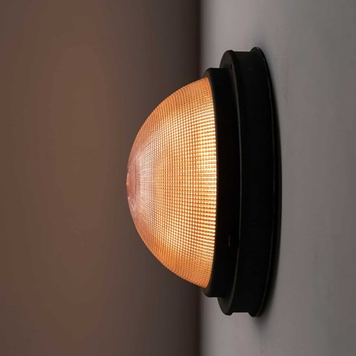 Verdigris Copper Holophane Flush Mounted Bulkhead Light