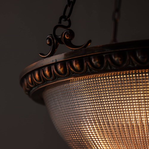 14" Holophane 'Blondel' Glass Plafonnier Light