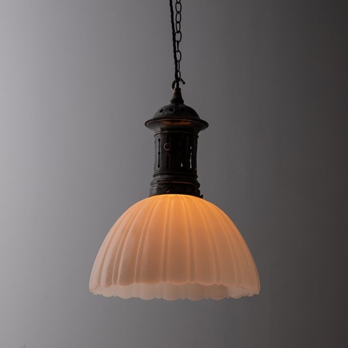 Large Jefferson Moonstone Glass Pendant Light