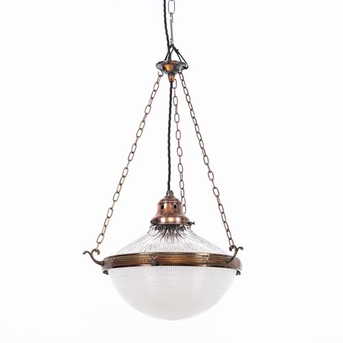 12" Holophane 'Blondel Stiletto' Glass Pendant Light