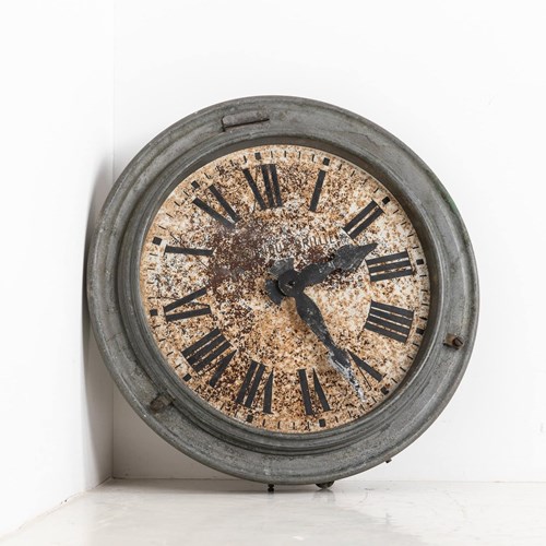 French Electrique Brillié Industrial Wall Clock