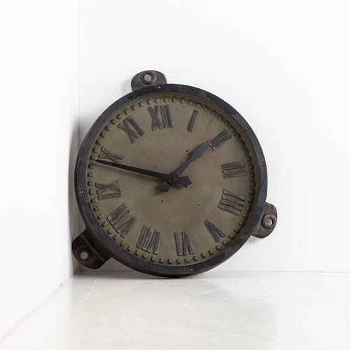 18" Cast Iron Gents Of Leicester Factory Clock
