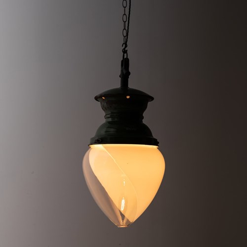 Large REVO Two-Tone Opaline Glass Pendant Light