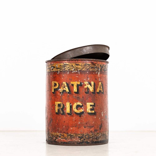 Decorative Victorian Hand Painted 'Patna Rice' Toleware Cannister