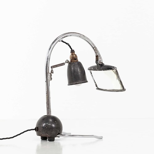 Vintage Industrial Art Deco Enbeeco Magnifying Desk Lamp