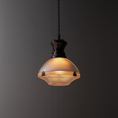 Holophane USA 2 Part Glass Pendant Light
