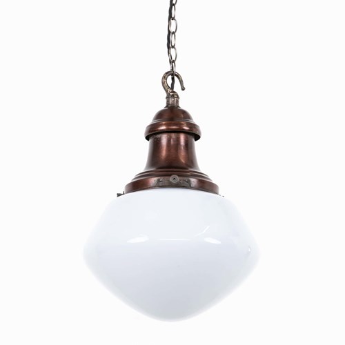 Early 20Th Century GEC Opaline Ceiling Pendant Light