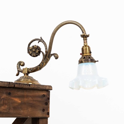 Antique Art Nouveau Brass Piano Lamp