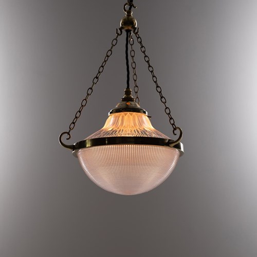 Antique 10" Holophane 'Blondel Stiletto' Pendant Light