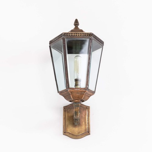 Early 20Th Century Copper Wall Lantern