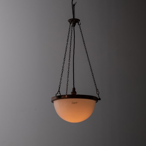 Antique GEC 'Superlux' Opaline Plafonnier Light