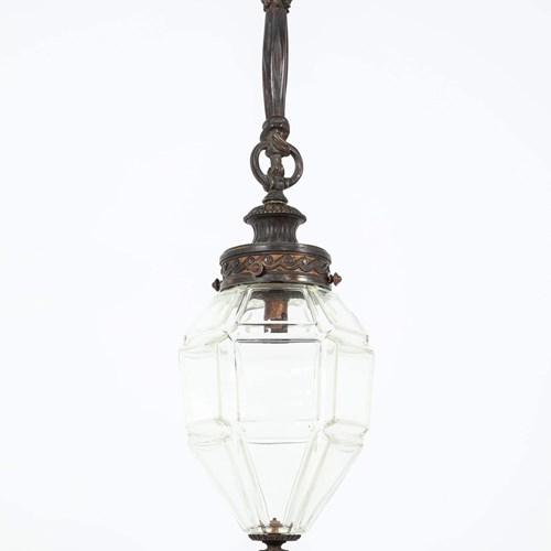Large Early 20Th Century French Bronze Ceiling Light
