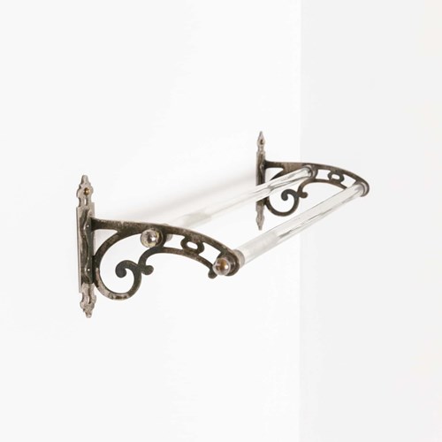 Antique Edwardian Wall Mounted Glass Towel Rail