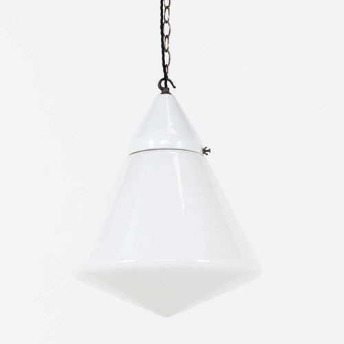 Early 20Th Century Philips 'Philite' Opaline Ceiling Pendant Light