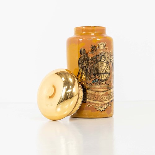 X-Large Victorian Reverse Painted Glass Apothecary / Pharmacy Jar