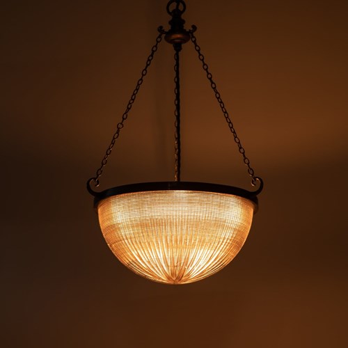 Stunning 14" Holophane Plafonnier Pendant Light