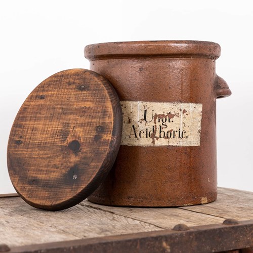 Antique Salt Glazed Apothecary Jar