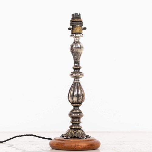 Early 20Th Century Silver Plated Table Lamp