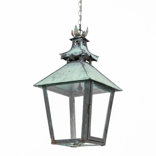 Antique Copper Verdigris Street Lamp Lantern Chandelier Pendant