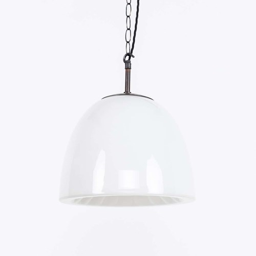 Vintage Czech Opaline Glass Pendant Light