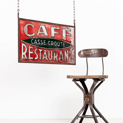 Vintage French Cafe Double Sided Advertising Trade Sign