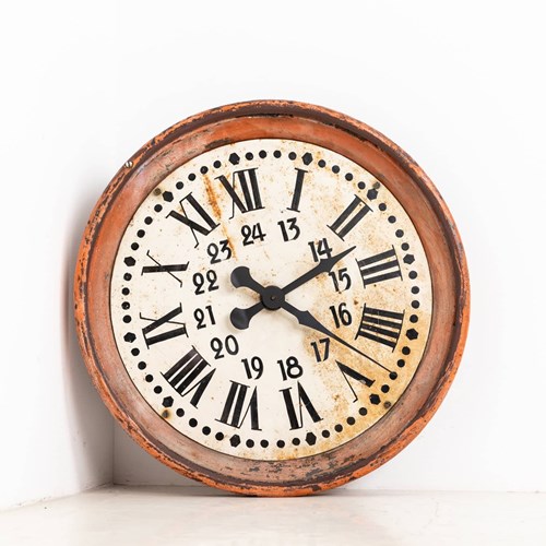 Large Cast Iron Industrial Railway / Factory Wall Clock