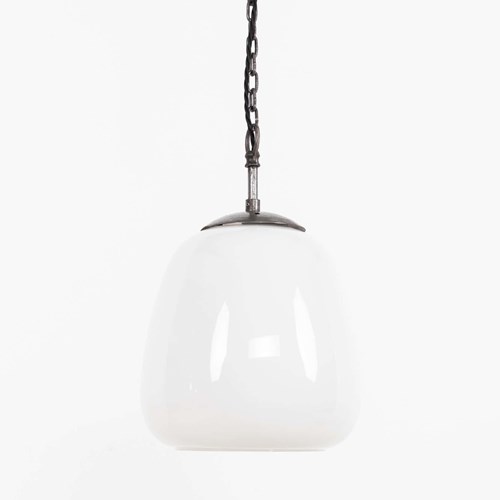 Large Tulip Opaline Glass Pendant Light