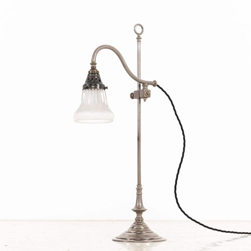 Early 20Th Century French Rise & Fall Holophane Desk Lamp