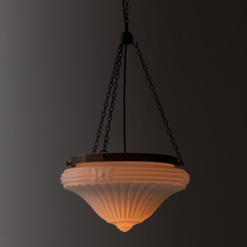 Art Deco GEC Opaline Plafonnier Pendant Light
