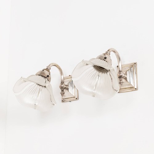 Pair Of Silver Plated GEC Wall Lamps