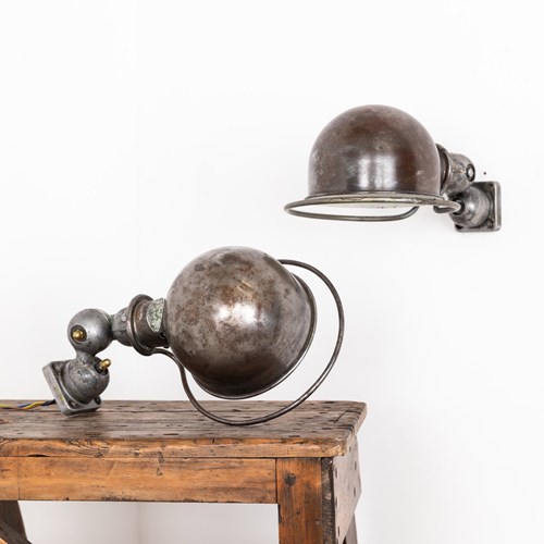Pair Of Vintage Industrial French Jielde Wall Lamps