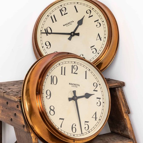 Industrial Copper Magneta Wall Clock