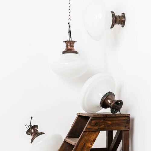 Flush Mounted GEC Opaline Glass Lights