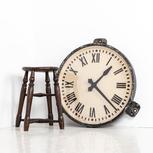 Huge 24" Cast Iron Gents Of Leicester Wall Clock