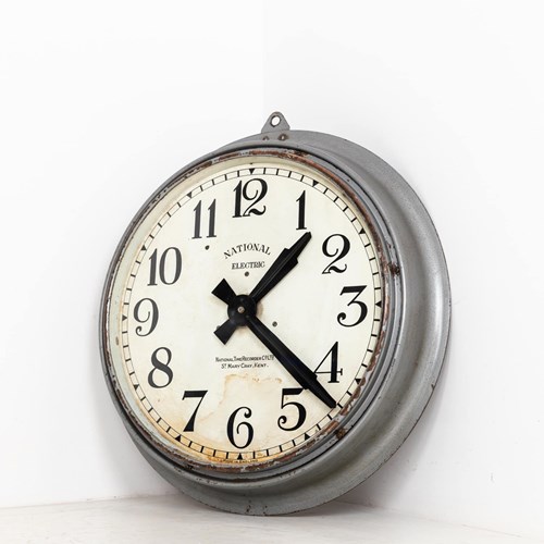 Vintage Industrial National Electric Wall Clock
