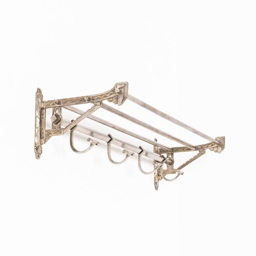 French Art Deco Nickel Plated Coat Luggage Rack