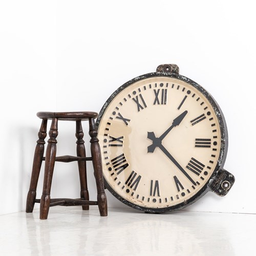 Huge 24" Cast Iron Gents Of Leicester Wall Clock