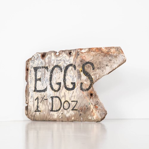 Primitive Hand Painted EGGS Advertisement Display Shop Sign