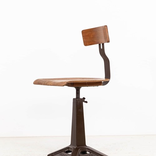 Vintage Industrial Singer Factory Machinist Chair Stool