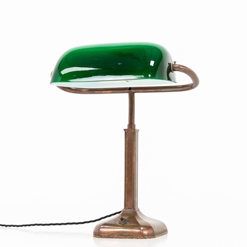 Vintage Industrial Military Copper Bankers Desk Lamp