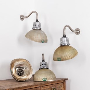 Vintage Industrial MORCO Glass Refl...