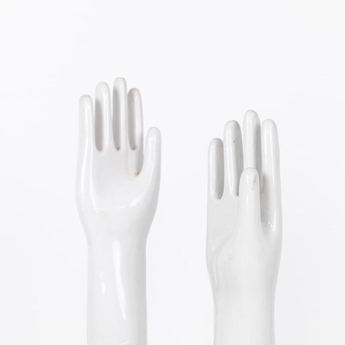 Vintage Ceramic Factory Decorative Glove Moulds 