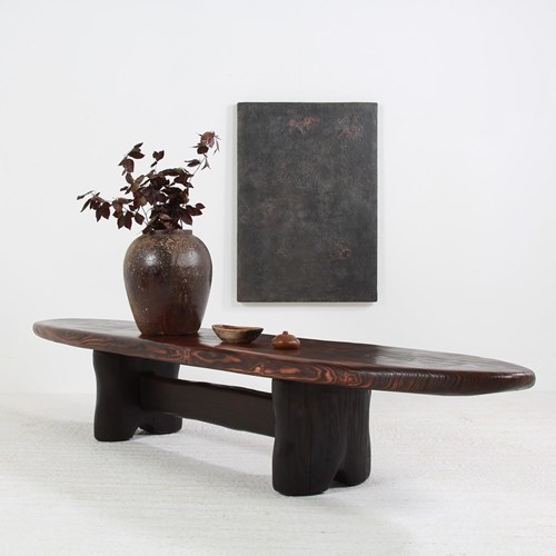 A Very Impressive Organic Craftsman Japanese Inspired Long Bench /Table.